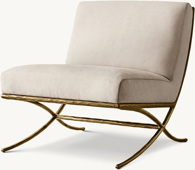 Thaddeus X-Base Leather Slipper Chair