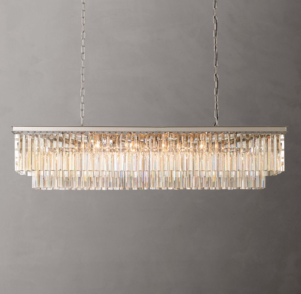 1920s Odeon Rectangular Chandelier 59"