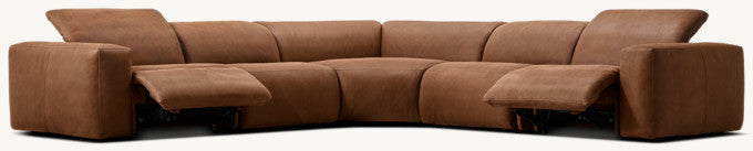 Blake Recliner Modular Leather 5-Piece Corner Sectional