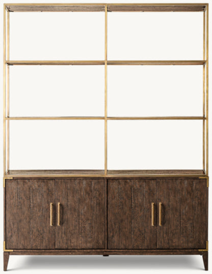 Cayden Campaign 4-Door Open Sideboard & Hutch