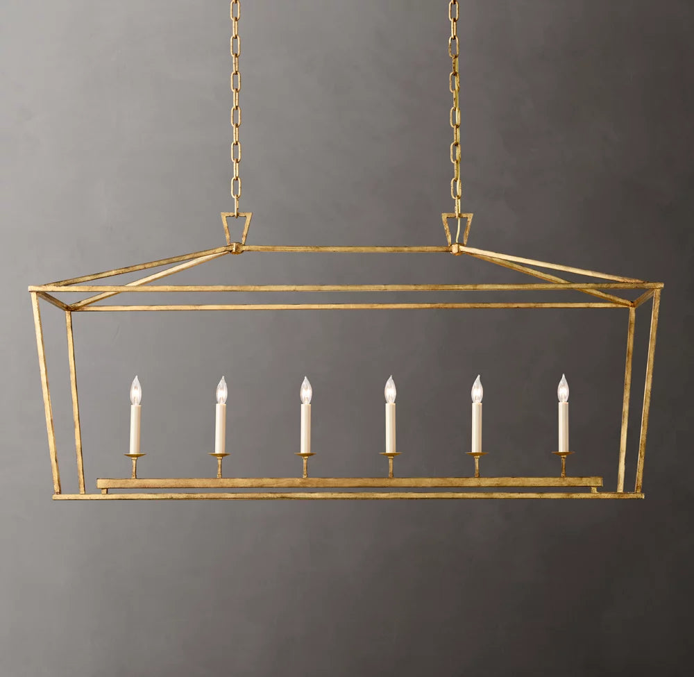 19th C. English Openwork Rectangular Chandelier 54"