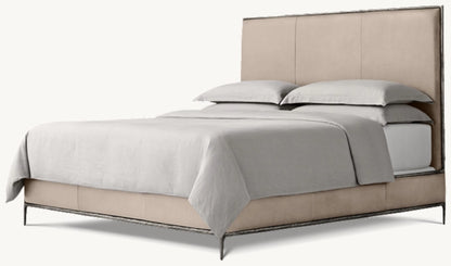 Thaddeus Leather Panel Bed