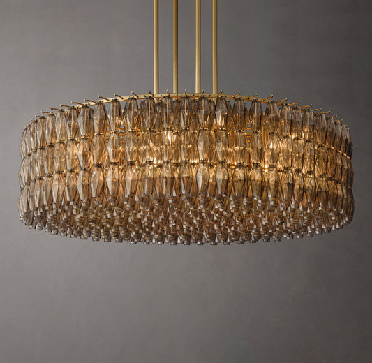 Chiara Smoke Glass Round Chandelier 62"