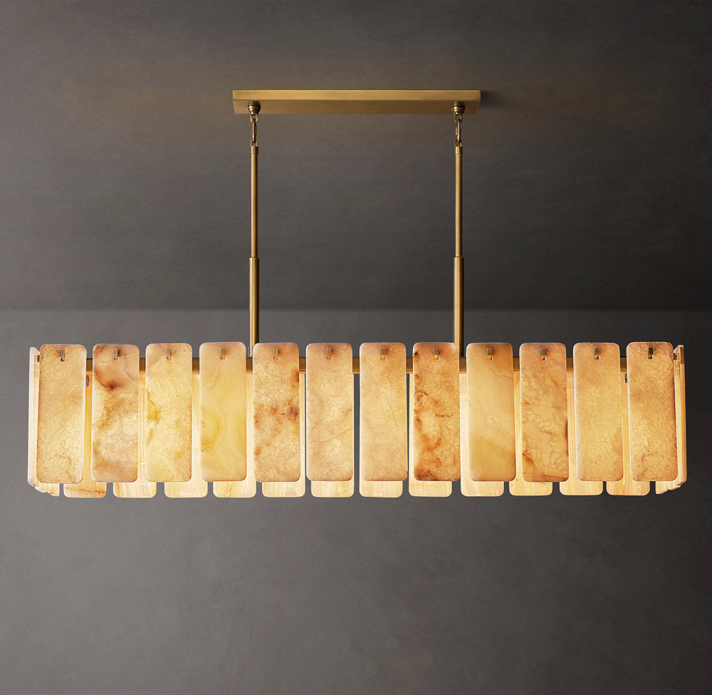 Calamette Onyx Rectangular Chandelier 74"