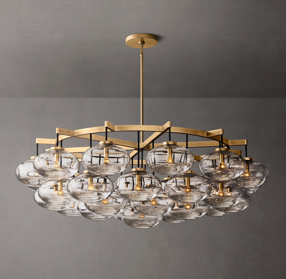 Cabrette Clear Glass Round Chandelier 60"