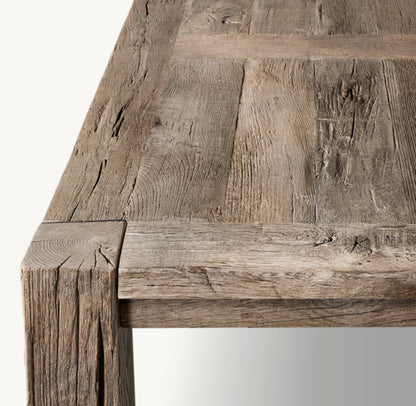 Reclaimed Rustic Oak Parsons Dining Table