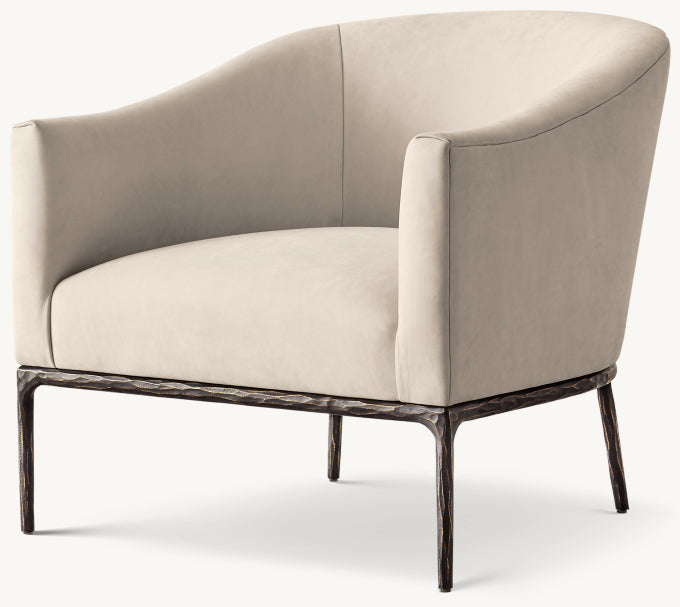 Thaddeus Barrelback Slope Arm Leather Chair