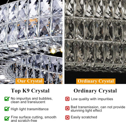 K9 Crystal Round/Rectangular Chandelier 32" 61"