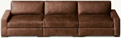Maxwell Modular Leather 3-Piece Sofa