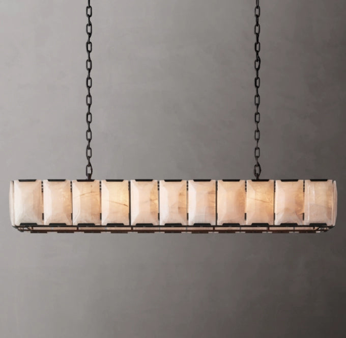Harlow Calcite Rectangular Chandelier 74"