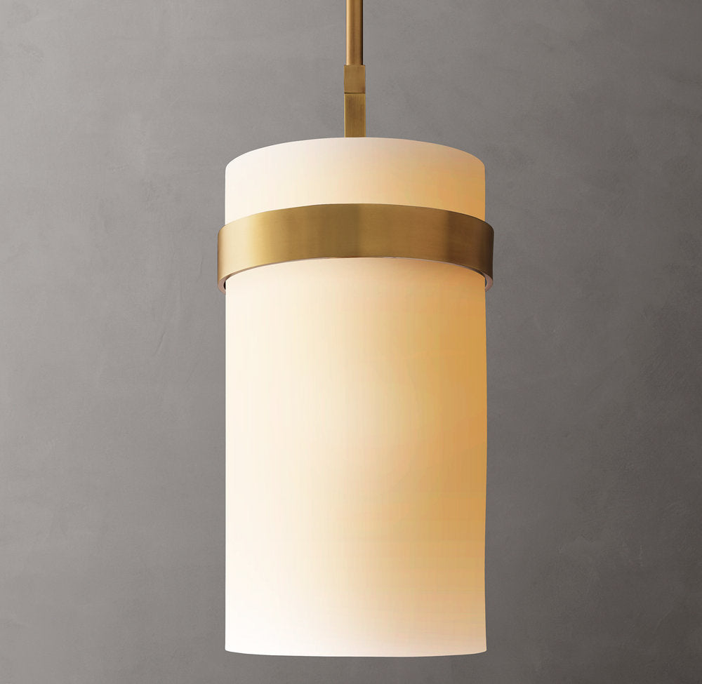 Ravelle Milk Glass Pendant 8"