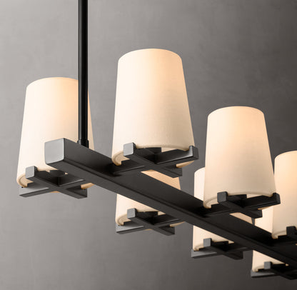 Pauillac Fabric Shade Linear Chandelier 49"