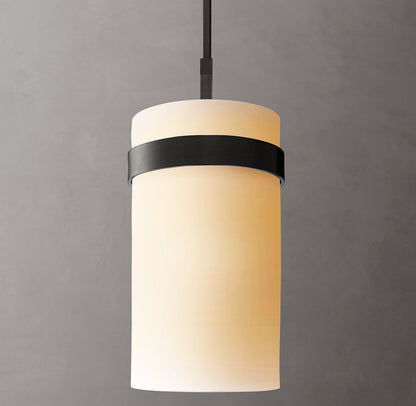 Ravelle Milk Glass Pendant 8"