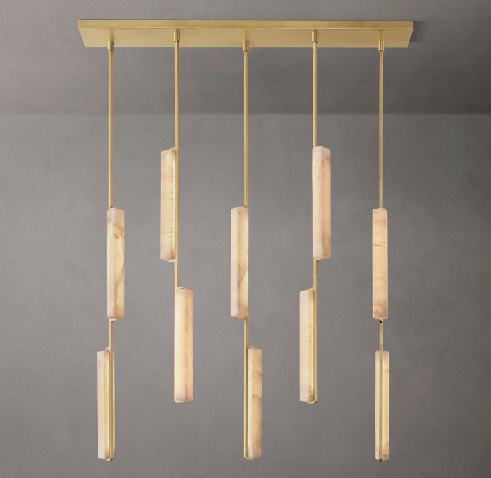Audubon Alabaster Linear Chandelier 54"