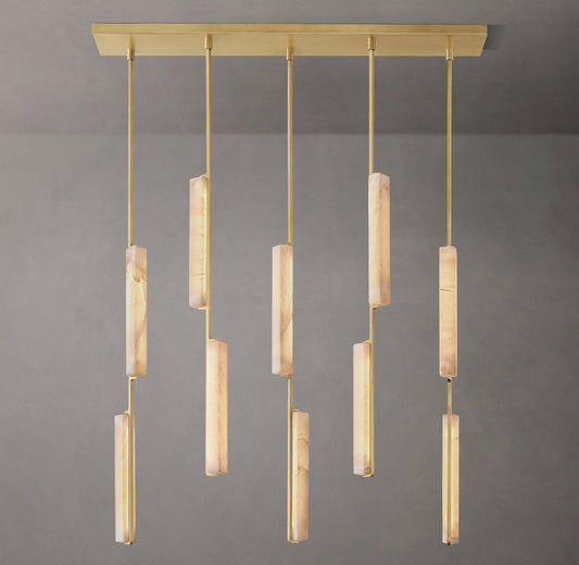 Audubon Alabaster Linear Chandelier 54"
