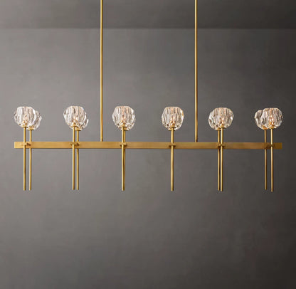 Boule De Cristal Clear Glass Double Linear Chandelier 60"