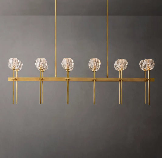 Boule De Cristal Clear Glass Double Linear Chandelier 60"