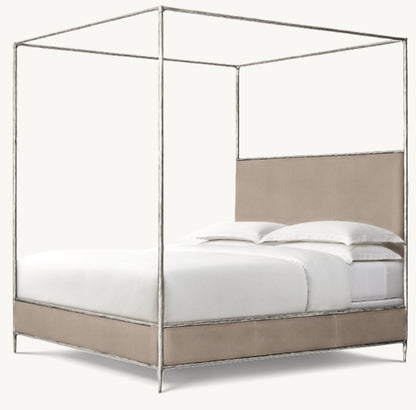 Thaddeus Leather Canopy Bed