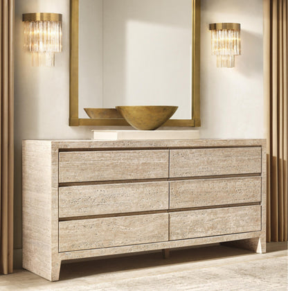 Wyeth Travertine 6-Drawer Dresser