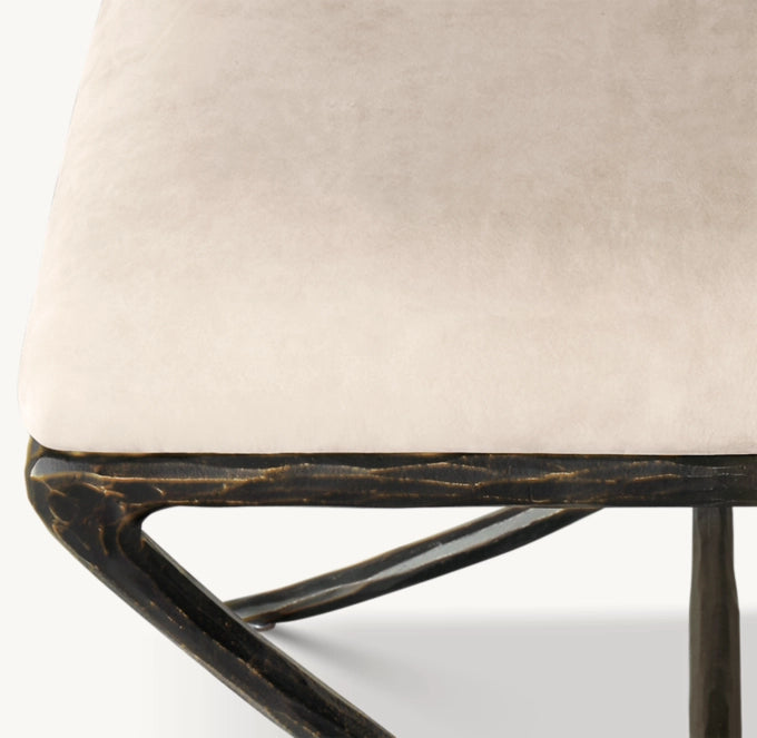 Thaddeus Leather X-Base Stool