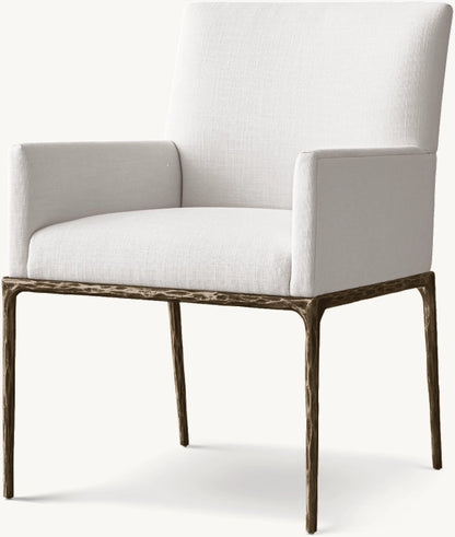 Thaddeus Track Fabric Dining Armchair