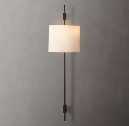 Vela Rectangular Bar Sconce - Round Shade