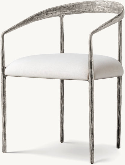 Thaddeus Curved Fabric Dining Armchair