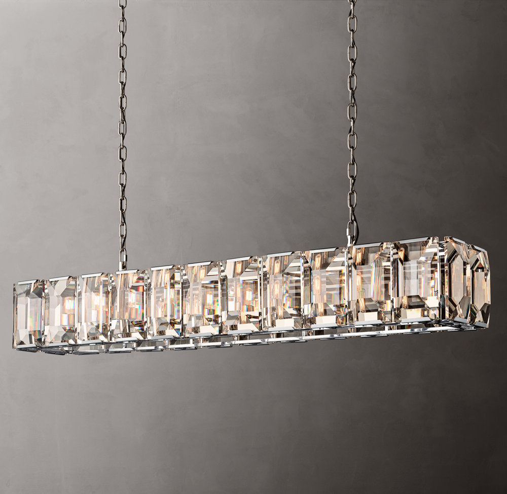 Harlow Crystal Rectangular Chandelier 74"