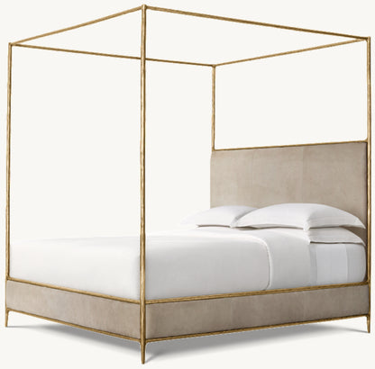 Thaddeus Leather Canopy Bed