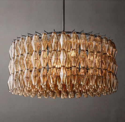 Chiara Smoke Glass Round Chandelier 37"