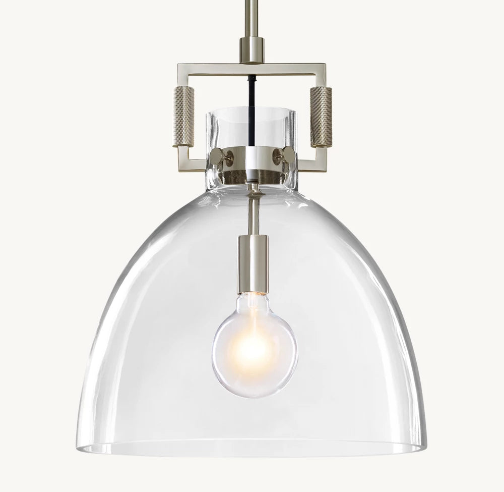 Machinist Glass Cloche Pendant