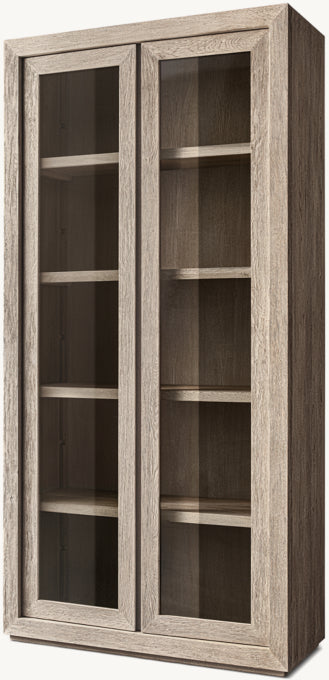 Drifted Reclaimed Oak Glass Cabinet