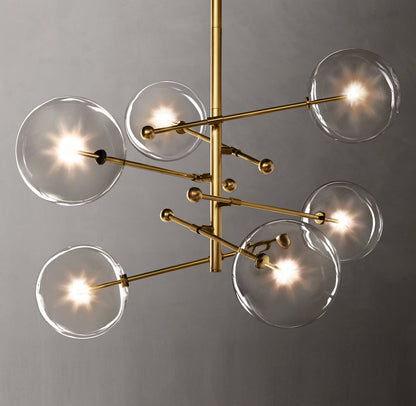 Glass Globe Mobile Six-Arm Chandelier 55"