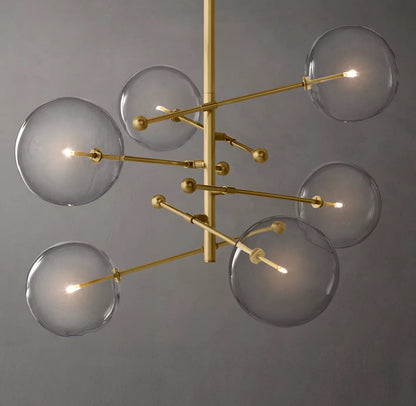 Glass Globe Mobile Six-Arm Chandelier 55"