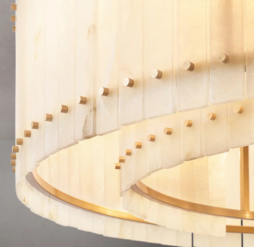 San Marco Alabaster Round Chandelier 60"