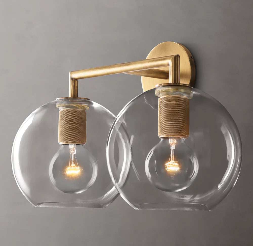 Utilitaire Globe Shade Double Sconce
