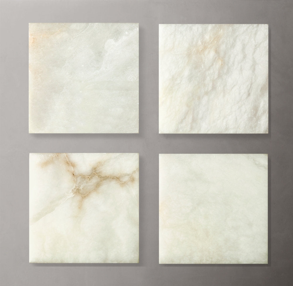 Hand-Carved Alabaster Grand Sconce