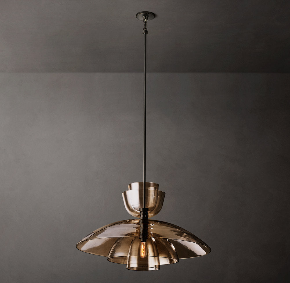 Blom Amber Glass Cloche Grand Pendant