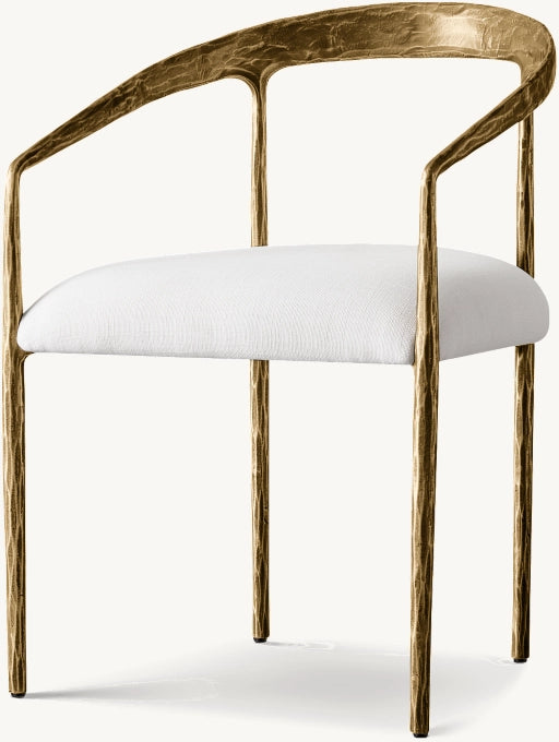 Thaddeus Curved Fabric Dining Armchair