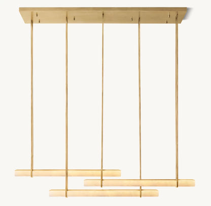 Audubon Alabaster Triple Bar Linear Chandelier