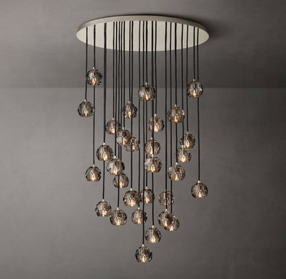 Boule De Cristal Smoke Glass Round Cluster Chandelier 40"