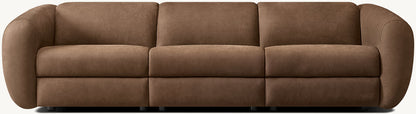 Monceau Recliner Modular Leather 3-Piece Sofa