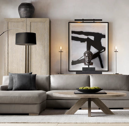 Modena Modular Leather Track Arm 3-Piece Sofa