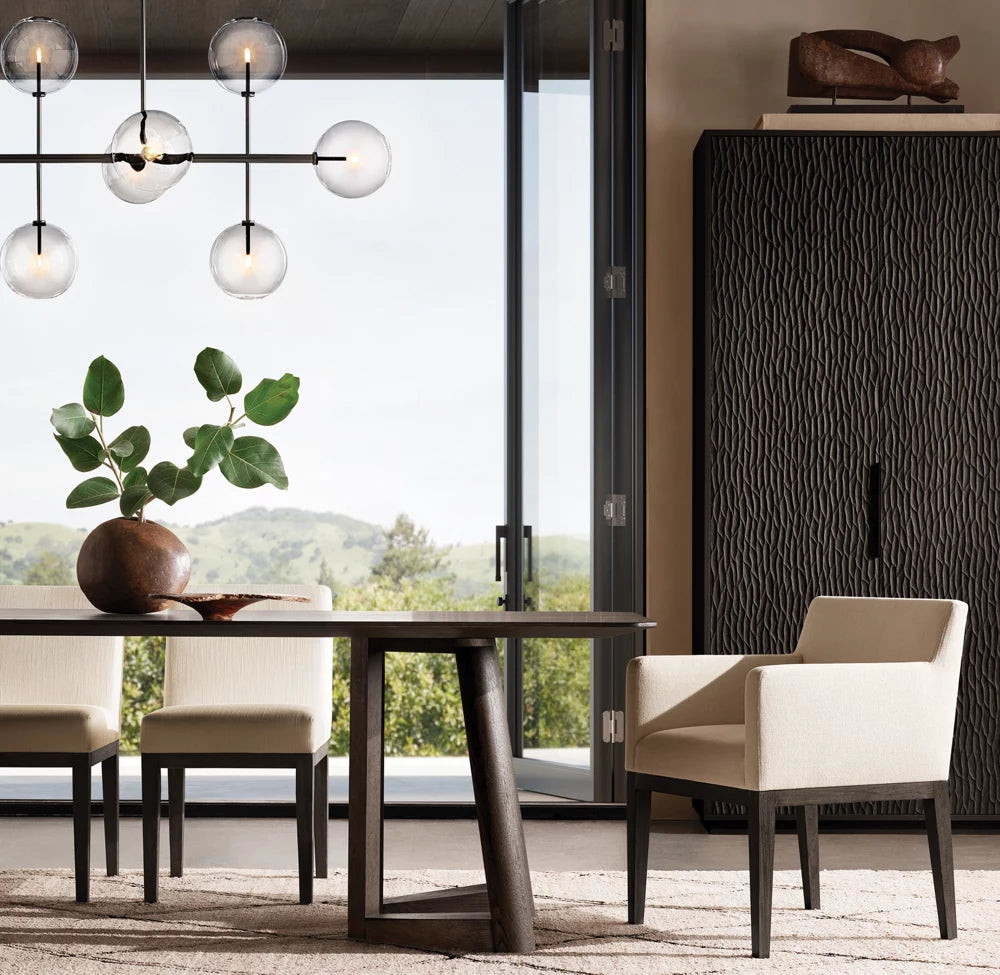 Glass Globe Mobile Linear Chandelier