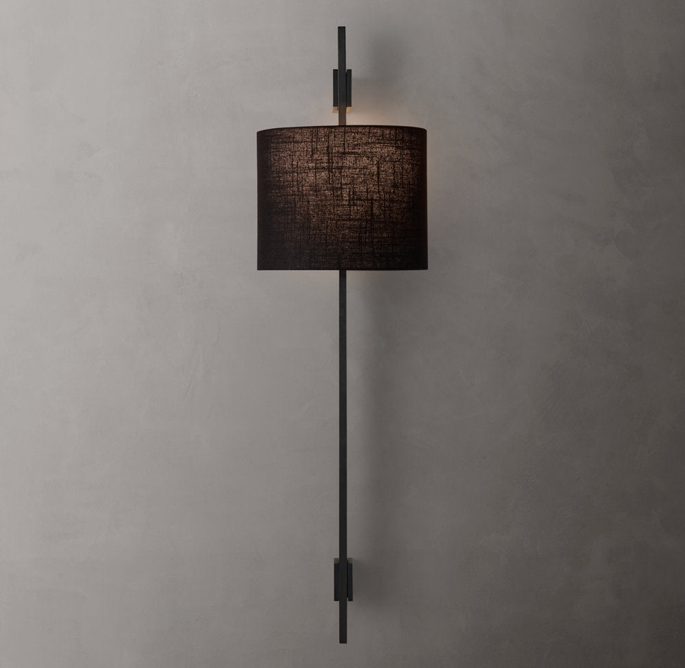 Vela Rectangular Bar Sconce - Round Shade
