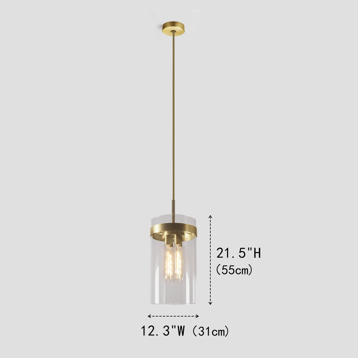 Ravella Cylinder Glass Pendant