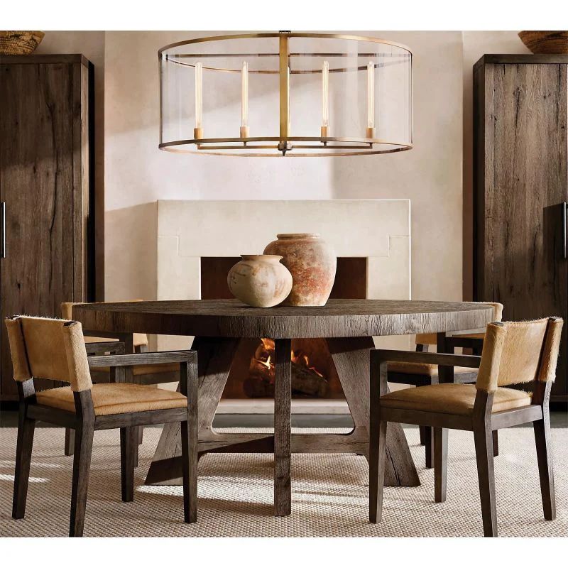 Beckman Glass Lantern Modern Round Dining Room Chandelier 55"