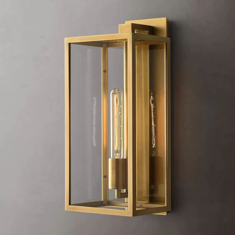 Beckman Outdoor Square Lantern Bedroom Wall Sconce 18"