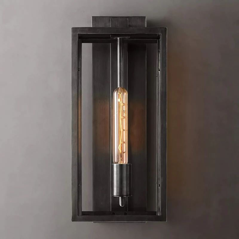 Beckman Outdoor Square Lantern Bedroom Wall Sconce 18"