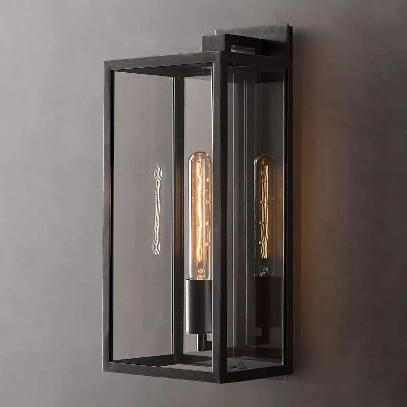 Beckman Outdoor Square Lantern Bedroom Wall Sconce 18"